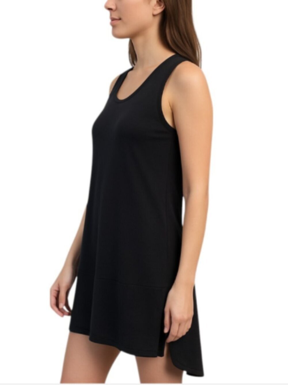 Elizabeth and James X-Small Black Sleeveless Tank Dress RTR Silk High Low Hem